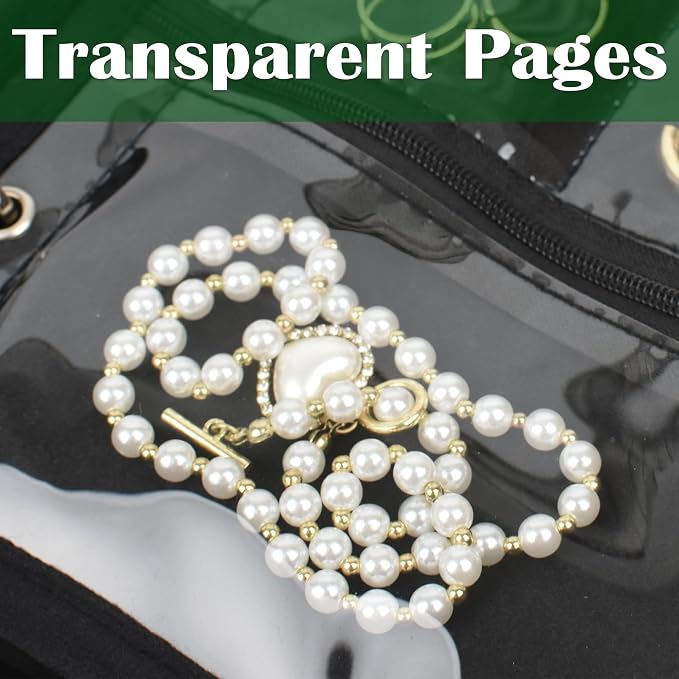 Travel Jewelry Organizer Case,Jewelry Bags for Traveling, Jewelry Binder with 24 Pcs Clear Zipper Velvet Pouches (Inner Pages, 3 PCS) - Image 4