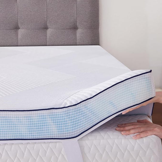 3 Inch Memory Foam Mattress Topper Queen Size with Removable Soft Cover Ventilated Breathable Cooling Mattress Pad Portable Bed Topper for Back Pain, CertiPUR-US Certified