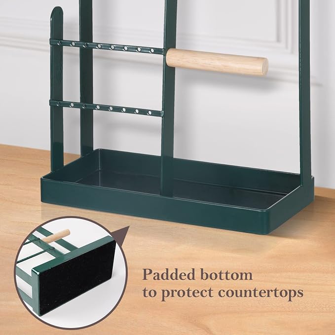 ProCase Cute Jewelry Stand, Aesthetic Jewelry Organizer for Dresser Vanity, Jewelry Holder Display for Necklaces Earrings, Gifts for Teen Girls Women, Bedroom Dorm Decor -Medium, Green - Image 3