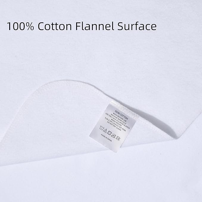 2 Pack Waterproof Crib Pad, 27" x 50", Reusable Incontinence Flannel Crib Protector for Baby, Toddler, Elders and Pets - White