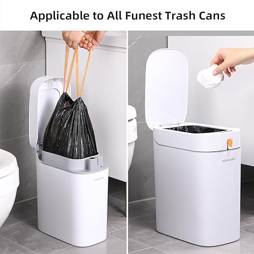 funest Small Drawstring Trash Bag,Easy to Tear and Pack,4 Gallon Garbage Bags,75 Counts - Image 3