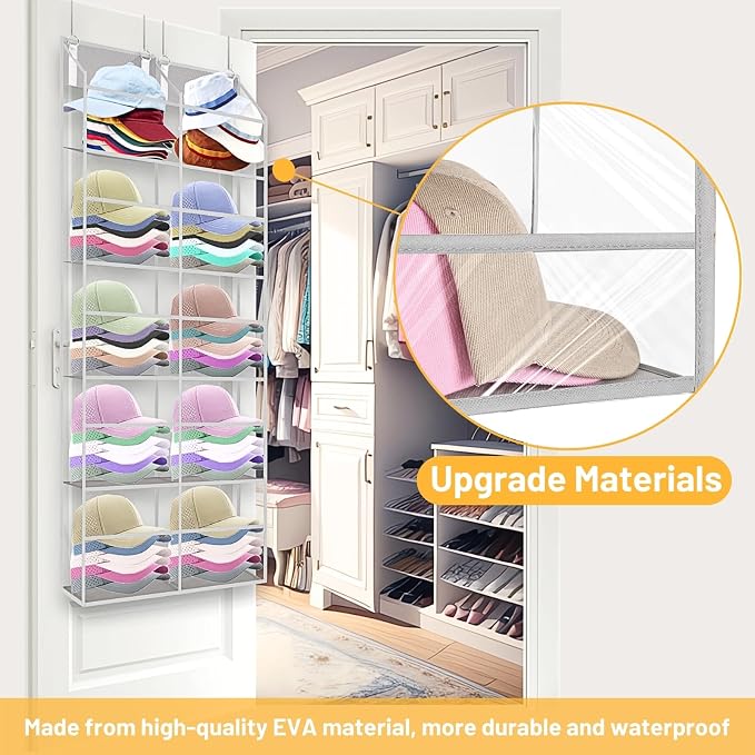 Over the Door Organizer 5 Tiers,Extra Large Behind Door Storage of 10 Compartments,50 lbs Weight Capacity Over the Door Storage, Clear Door Hanging Organizer for Closet, Diaper Organizer - Image 5