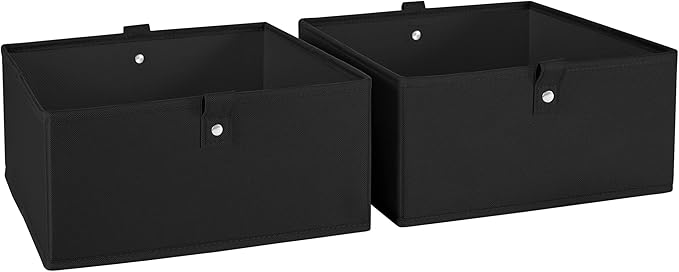 RiverRidge Kids 2pc 10.5in. W x 5in. H Folding Storage Bin Set - Black by RiverRidgeHome