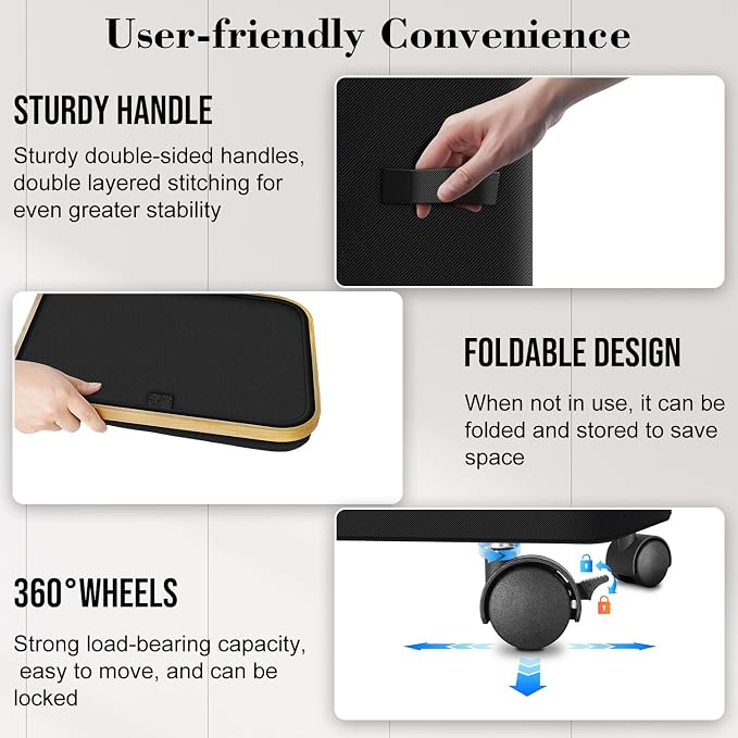 Laundry Hamper with Wheels,20 Gal (75L) Laundry Basket with lid Rolling Clothes Hamper Foldable Dirty Clothes Basket on wheels with Bamboo Frame and Bag for Bedroom, Dorm, Laundry Room-Black - Image 2