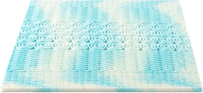 Best Price Mattress 2 Inch 5-Zone Swirl Gel Aerobreeze Foam Mattress Topper, CertiPUR-US Certified, Dorm Essentials, Full