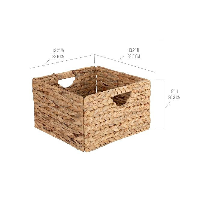 Seville Classics Premium Natural Handwoven Portable Laundry Bin Basket with Carrying Handles, Household Storage for Clothes, Linens, Sheets, Toys, Natural Water Hyacinth, Rectangular (2-Pack) - Image 6