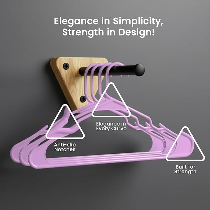 Utopia Home Plastic Hangers 50 Pack - Perfect Space Saving Clothes Hanger - Durable and Strong - Perfect Closet Organizers with Shoulder Grooves (Pink) - Image 5