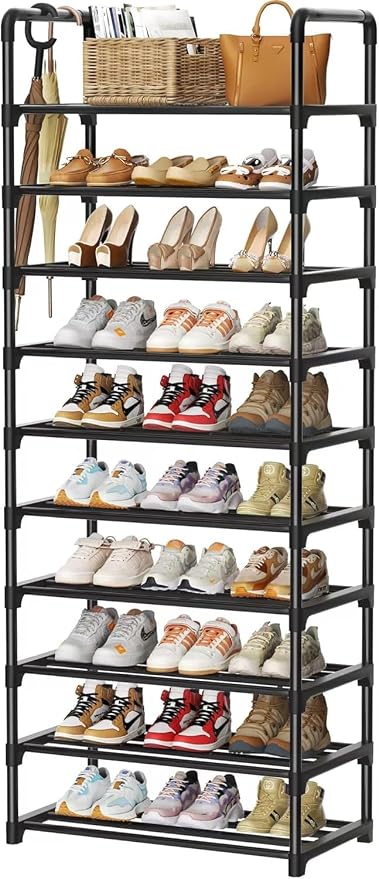 Shoe Rack, 10 Tier Shoe Storage Organizer,Fit 30-35 Pairs Shoes,Metal Tall Shoe Shelf for Closet,Entryway, Hallway,Garage,Bedroom,Cloakroom by Unknown