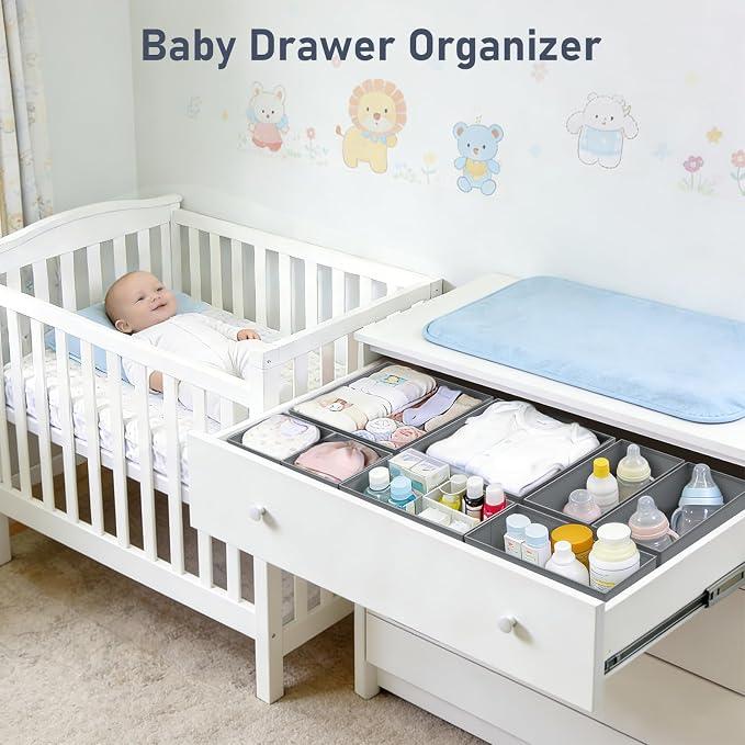 DIMJ Drawer Organizer Clothes- 26 Pack Baby Dresser Organizer for Nursery, Small Fabric Closet Drawer Organizer Bins for Underwears Socks, Foldable Storage Dividers Organization for Bedroom - Image 3