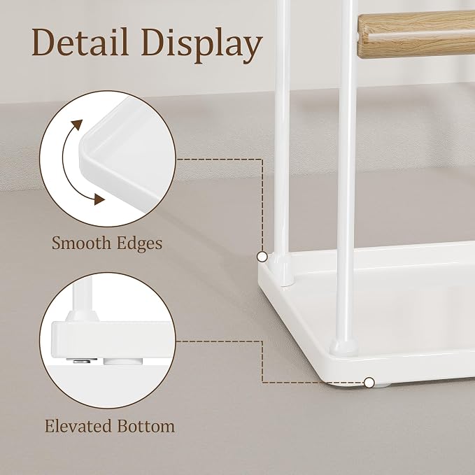 3 Tier white Jewelry Stand, Necklace Organizer, Earring Holder with 44 Holes and 9 Hooks, for Necklaces, Bracelets, Rings - Image 7