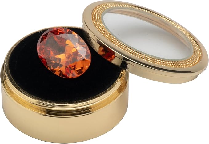 Small Loose Diamond or Gemstone Display Box Case Holder Show Container Metal (Gold- 1.5x0.6) - Image 7
