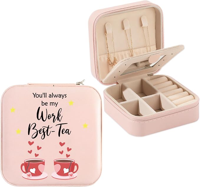 Cute Work Bestie Jewelry Box Gifts for Coworker Friends Birthday Valentines Mothers Day Christmas Thank You Gift for Coworker Bestie Best Friend You'll Always Be My Work Best-Tea Jewelry Case by Unknown