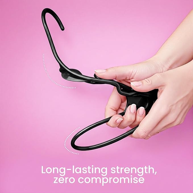 Utopia Home Plastic Hangers 200 Pack - Perfect Space Saving Clothes Hanger - Durable and Strong - Perfect Closet Organizers with Shoulder Grooves (Black) - Image 4