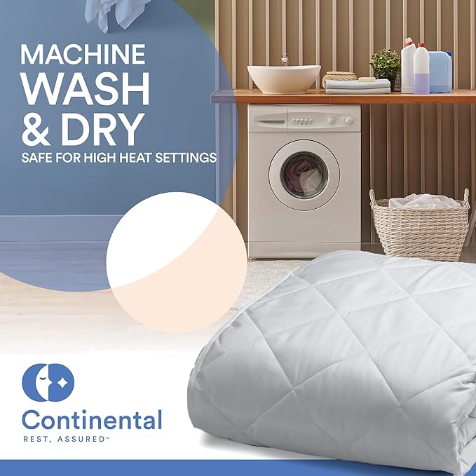 Continental Bedding King Size Mattress Pad Protector Sheets - Quilted Fitted Mattress Cover - Premium Cotton Mattress Bed Pad Topper Up to 18 Inches Deep - Machine Washable - 300 Thread Count