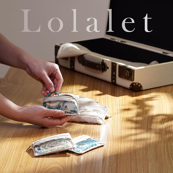 Lolalet Velvet Jewelry Pouches, Clear Window Travel Jewelry Organizer Bags for Earrings, Bracelets, Necklaces and Rings, Compact Jewelry Storage for Women Girls -7PCS - Image 2