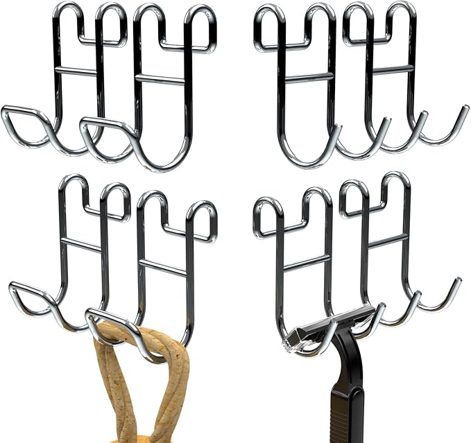 Shower Caddy with Hooks - Heavy Duty Rustproof Helmet Fence Hooks for Wire Shelves - 8 Pack Silver by Joyfulitems