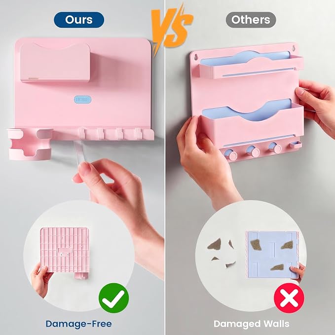 Floating Shelves for Bedside Shelf Accessories Organizer, Wall Mount Self Stick On, Cute Room Decor Aesthetic, Girls Room Decor, Cool Stuff for Bedroom Storage and Organization (Pink) - Image 4