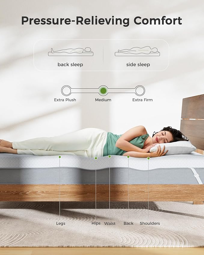 PERLECARE Full Size Mattress Topper - 3 Inch Cooling Memory Foam Mattress Pad Made with CertiPUR-US® Certified Foam, Bed Topper with Bamboo Cover,Removable & Washable & Non-Slip, Oeko-Tex Certified