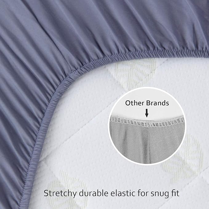 Crib Sheets and Waterproof Crib Mattress Protector 4 Pack Set,Waterproof Crib Sheets Mattress Pad Cover for Baby Boys and Girls, Grey&Pink
