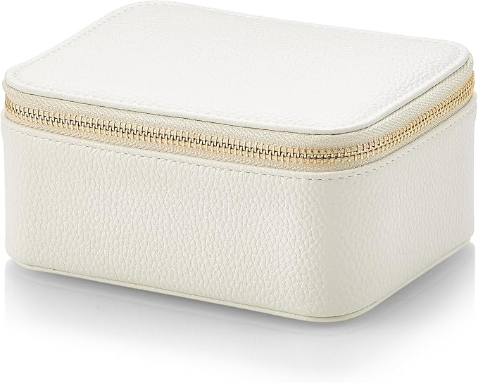 VLANDO Jewelry Travel Case,Travel Jewelry Organizer with Clear Velvet Jewelry Bags Zipper Pouch for Women Girl Gift- 8Pcs White - Image 8