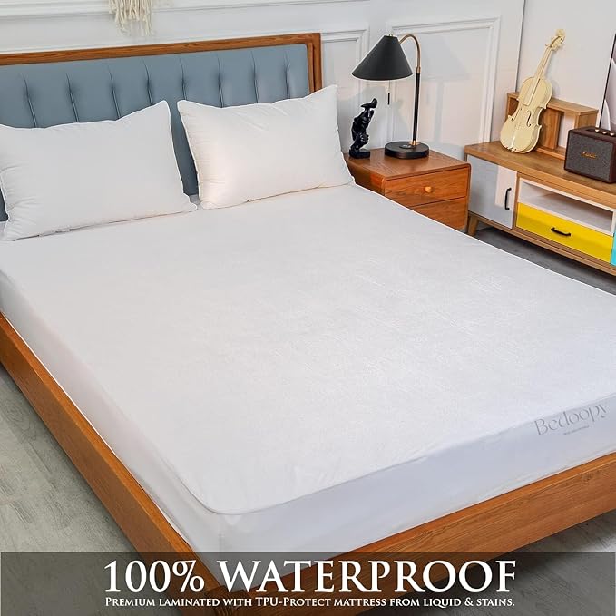 35X72 Cot Bed Waterproof Mattress Protector Pad Cover RV Bunk & Truck Sleeper Soft Terry Cotton White Luxury RV Mattress Protector 8" Inch Deep Pocket Easy Care