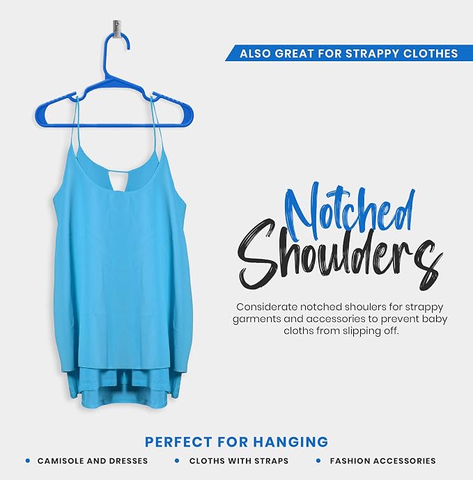 Utopia Home 60 Pack Kids Hangers - 11.5 Inch Plastic Baby Hangers for Closet - Childrens Hanger for Clothes & Infant Hanger for Closet - (Blue) - Image 6