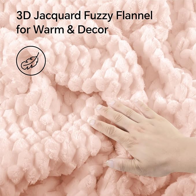 BEDELITE Fluffy Queen Comforter Set - Pink Fleece Soft Comforter for Queen Size Bed, Luxury Warm Bedding Set for Winter, Fuzzy Bed Set 3 Pieces (1 Comforter, 2 Pillowcases)