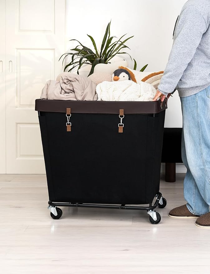 StorageWorks 320L Laundry Basket with Wheels, Extra Large Rolling Hampers for Clothing Organizer, Dirty Clothes Basket for Hote, Home, Closet, Dorm, Black - Image 5