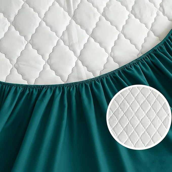 Shatex Full Size Mattress Pad - Breathable Quilted Mattress Topper Protector with 8-16 Inches Deep Pocket, Machine Washable (54x75inch,Dark Green)
