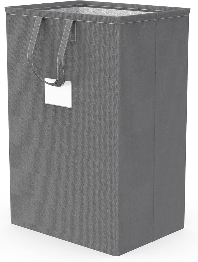 75L Large Laundry Hamper with Handles, Dirty Clothes Hamper for Bedroom Waterproof, Freestanding Tall Laundry Basket Waterproof, Hamper for Bedroom, Bathroom, Dorm, Toys Storage(Grey） by MarchingPin