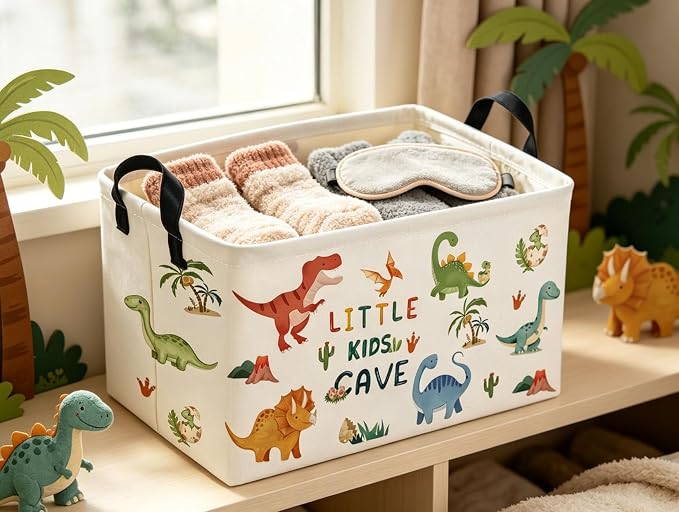 Rectangular Kids Baskets Dinosaur Basket Cute Storage Bins Organizer Box Boys Room Decor for Home.(Coco dinosaur) - Image 4