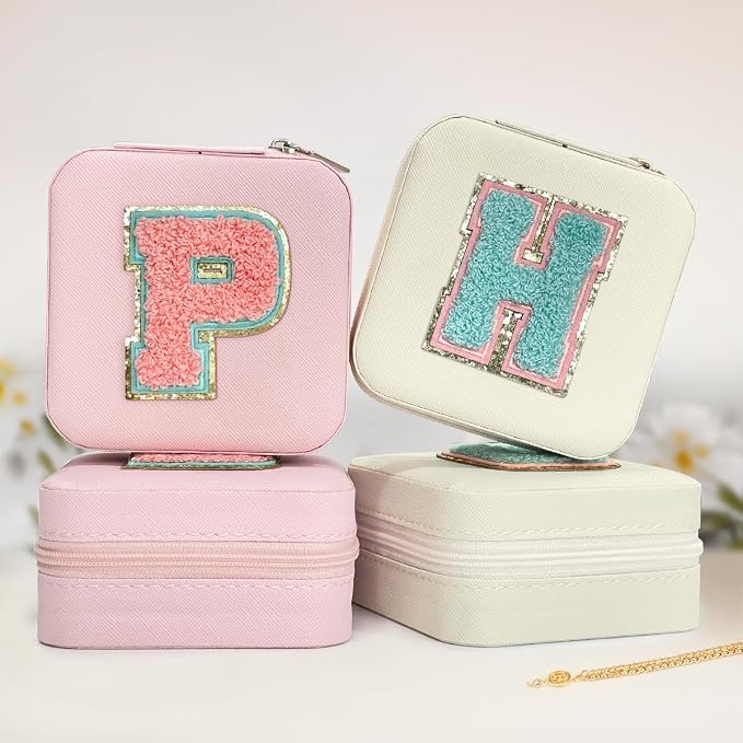 SANDJEST Personalized Jewelry Box, White Travel Jewelry Box with Initial H, Small Monogrammed Jewelry Case Organizer for Girls Women Teen Kids, Mini Travel Essentials Gifts for Birthday Christmas - Image 6