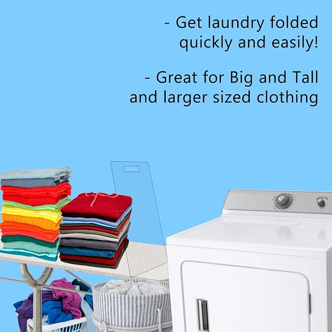 Shirt Folding Board Big and Tall Clear Acrylic 11.5" x 23" Neatly Stacked Shirts Sweaters Laundry Retail Department Clothing Stores Recreational Vehicles Hospitals Home by Marketing Holders - Image 3