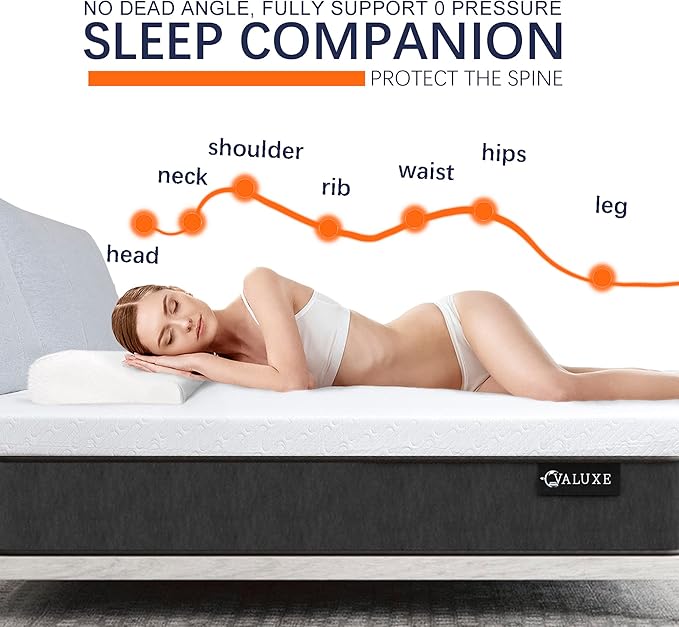 VALUXE 4 Inch Gel Memory Foam Mattress Topper King Size High Density Cooling Pad Pressure Relief Bed Topper (with Removable & Washable Bamboo Cover)