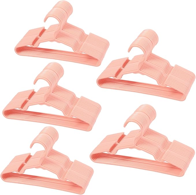 120 pcs Pink Baby Nursery Closet Hangers,Non-Slip Laundry Infant Pant Hanger for Newborn Clothes,Ultra-Thin Child Coat Hanger for Girl Boy Toddler Kids by VIIBASE