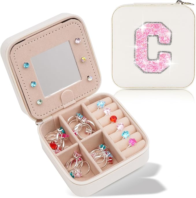Uygafly Jewelry Case - Fashion Jewelry Box | Customized Mother's Day Gift, Birthday Gift for Mom | Cream,C by Uygafly