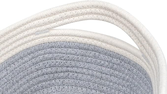CubesLand Cube Shelf Storage Baskets for Organizing, Woven Shelf, Closet Bins Shelves Toy Basket Box Nursery Baby 2 Packs Organization Off White/Light Gray - Image 5