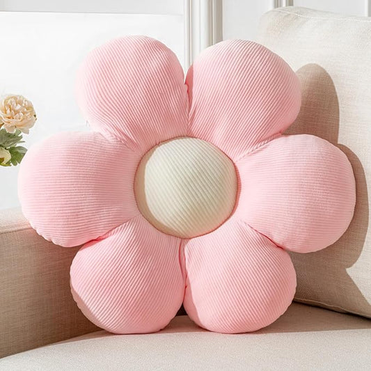 Flower Pillow, Pink Throw Pillows Cute Daisy Decorative Pillow Floor Cushion Seating Home Decorative for Bed, Sofa, Couch