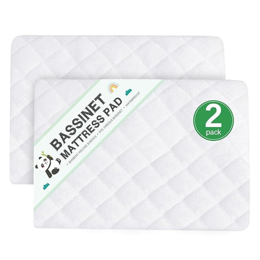 Waterproof Bassinet Mattress Protector, Fit for 21" x 31" Maxi COSI Iora, Cloud Baby, Yacul and Graco Dreammore Bassinet, Ultra Soft Breathable, Washer & Dryer