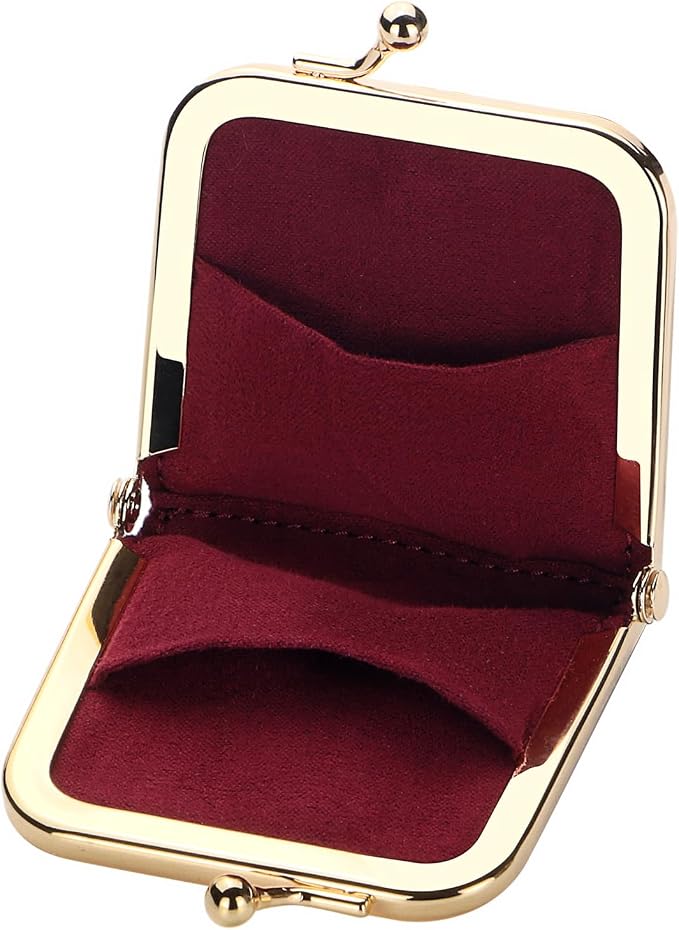 Royal Bagger Mini Ultra-Thin Jewelry Box & Kiss Lock Purse – Signature Coated Canvas, Women's Essential 8120 (Coffee) - Image 4