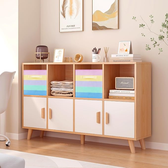 ShellKingdom Storage Bins, Foldable Fabric Storage Cubes And Cloth Storage Organizer Drawer For Closet And Toys Storage, 6 Pack (Rainbow) - Image 6