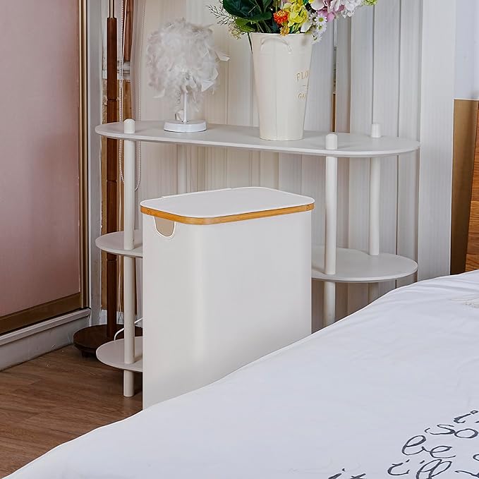 100L Laundry Hamper with Lid, Lagre Basket with Bamboo Handles,Foldable Clothes Hamper Tall Dirty Laundry Basket for Clothes Toys Towels Organizing,Beige - Image 4