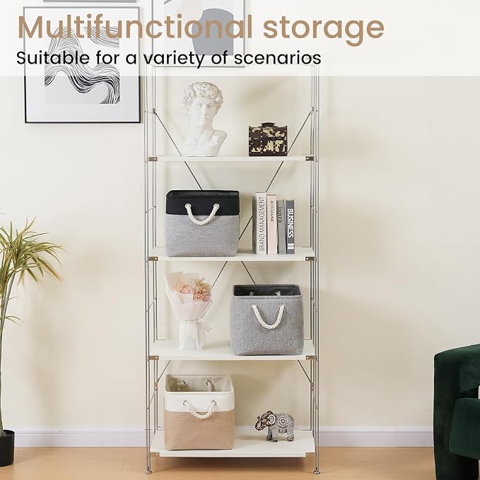 Large Storage Baskets- 15x11x10 inch Storage Bins for Shelves and Closet Organizing, Foldable Fabric Bin for Home Organization Clothes and Laundry (3-Pack, Gray) - Image 6