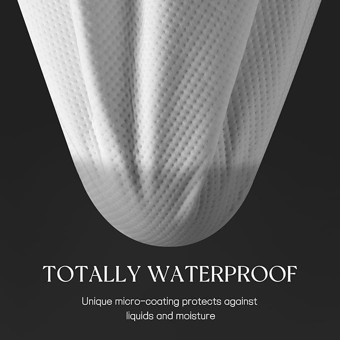 King Mattress Protector Tencel Luxury 100% Waterproof Mattress Protector,Silky Soft & Breathable,Noiseless Cooling Mattress Pad Cover Fitted 18" Deep Pocket(White,78"x80")