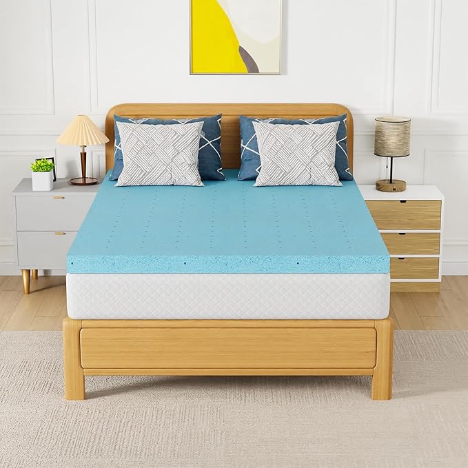 PayLessHere 3 Inch Gel Memory Foam Mattress Topper/Cooling Gel Infused Mattress Topper/CertiPUR-US Certified, (Full)