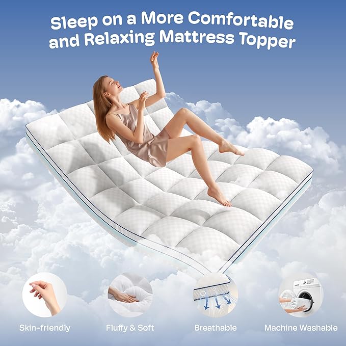 Twin Mattress Topper, 4.5 Inch Memory Foam Mattress Topper for Back Pain & Pressure Relief - 2.5" Cooling Memory Foam Soft and Supportive + 2" Pillow Top Mattress Pad Cover, with 8-21" Deep Pocket
