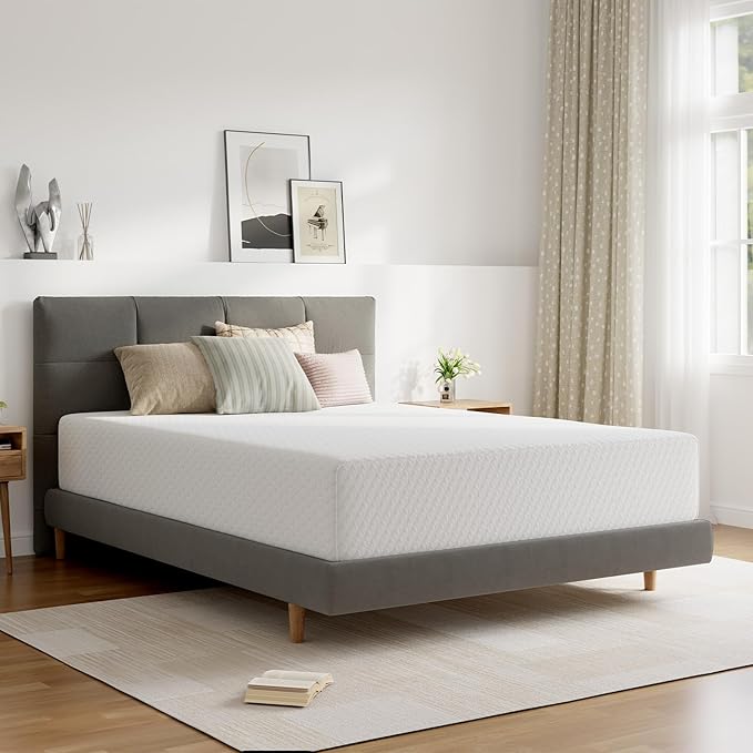 Novilla Full Mattress, 12 Inch Full Memory Foam Mattress in a Box, Dual-Layer Design with High-Density Base for Support & Pressure Relief, Natural Fiber Infused for Cool & Refreshing Sleep，Firm