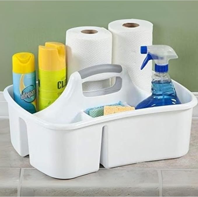 Extra Large 5 Gal Divided Cleaning Caddy Organizer with Handle - Cleaning Supplies for Housekeeping - Shower Caddy Portable - Shower Caddy Dorm - Cleaning Supplies Organizer - 17.75 x 13.25 x 7.75 - Image 2