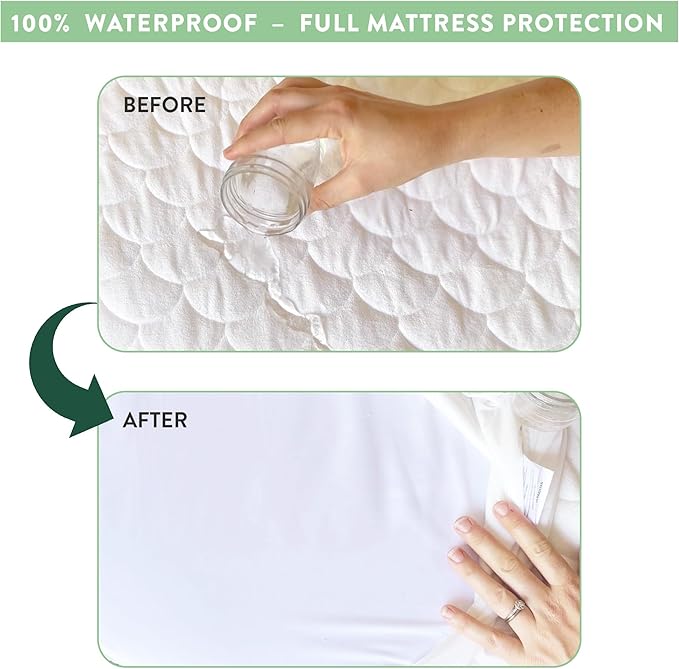 Joey + Joan Waterproof Bassinet Mattress Pad Cover Compatible with Chicco Lullago Anywhere Bassinet – 2 Pack Quilted Mattress Protector Made from Ultra Soft Bamboo Viscose Terry – 14" x 30"