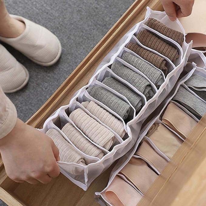 Underwear Organizer, 3 Set Foldable Bra Underwear Organizer Drawer Divider Storage Organizer for Underwear, Socks, Ties, Bras, Women Underwear Storage Compartment Box (White) - Image 9
